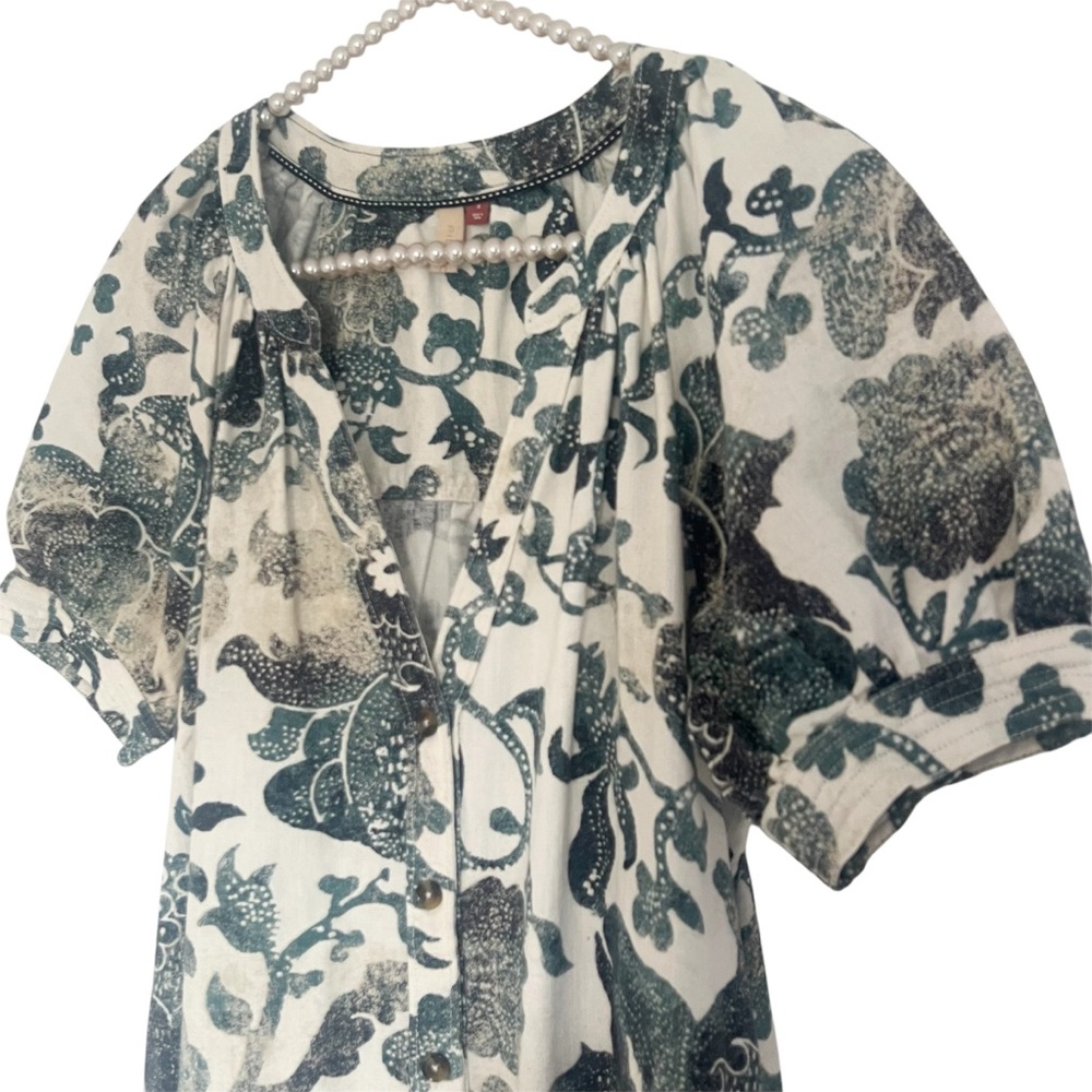 ANTHROPOLOGIE Pilcro Puff Sleeve Floral Dress Size Small - Picture 7 of 13